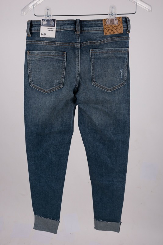 Zara Women's Jeans EU 36 US 4 Blue Denim Skinny Leg Mid Rise Hem 8228/237 NWT gallery