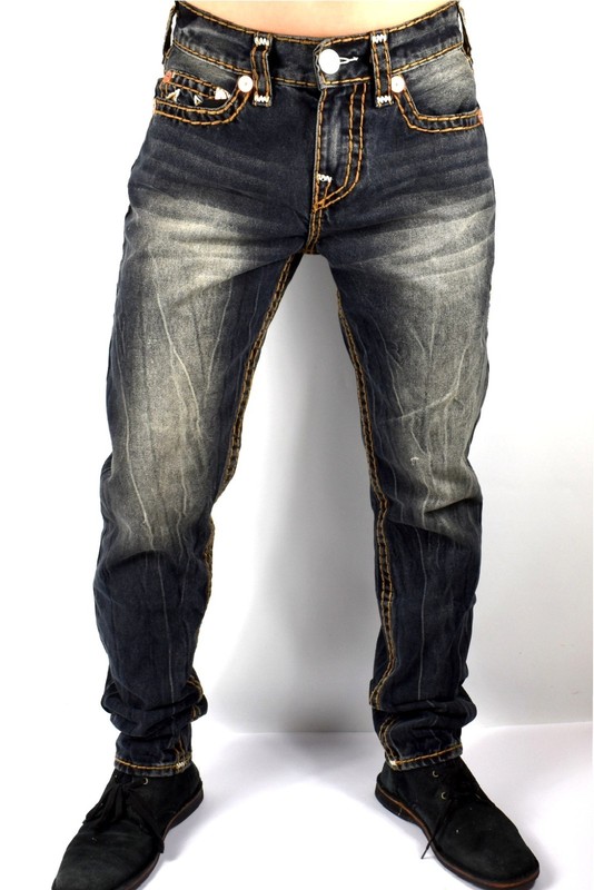 True Religion Rocco Relaxed Skinny Quad Logo Super T Jeans – 109389