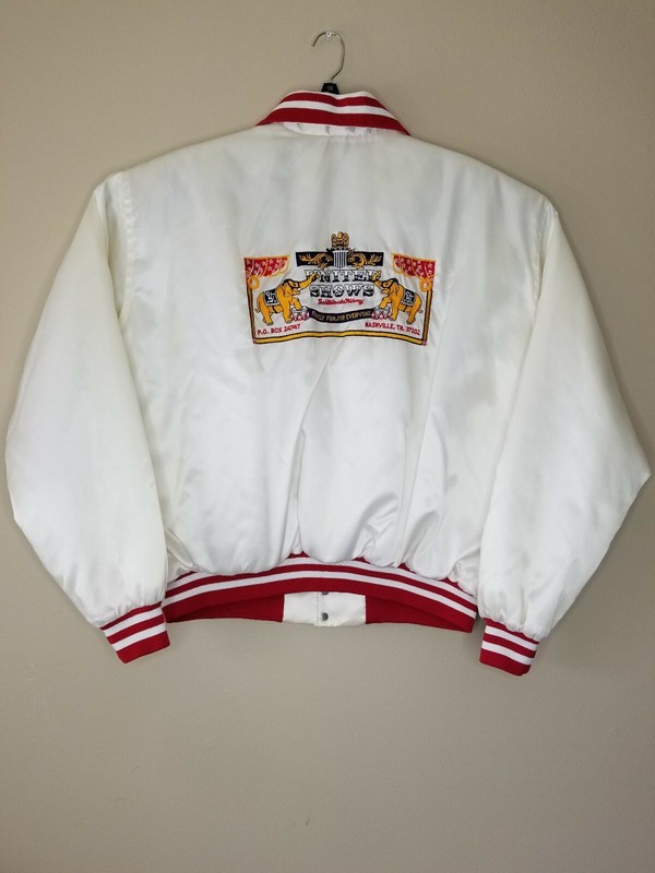 Vintage Windless Flapjacket Men’s Bomber Jacket Ivory Satin Embroidered Sz XL?
