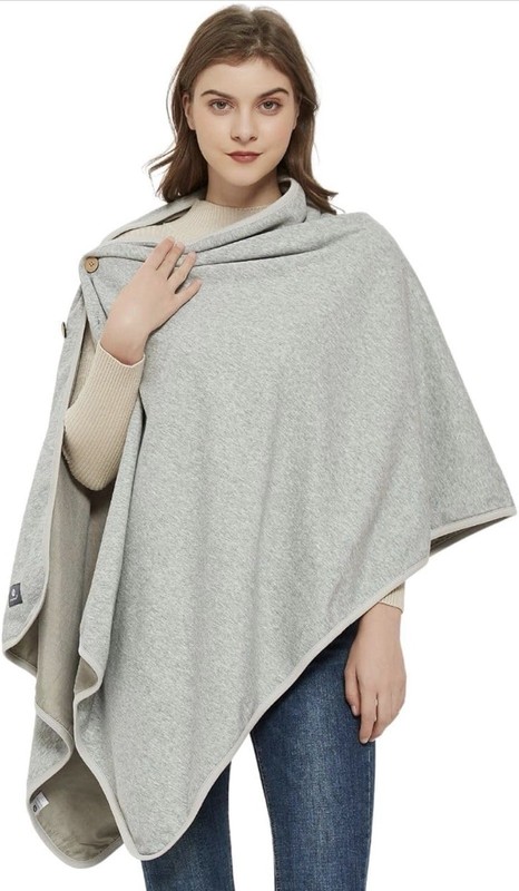 Radia Smart- EMF / RF Protection Poncho, Wrap, Blanket in Gray / Black available gallery