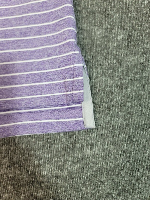 Johnnie-O Newton Mens Golf Polo Shirt Size L Purple Striped JMPO4190 HSU Logo gallery