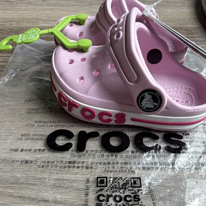 Crocs Bayaband Clog Kids Pink Adjustable Strap US 5 EU 20-21 207018-6TG gallery