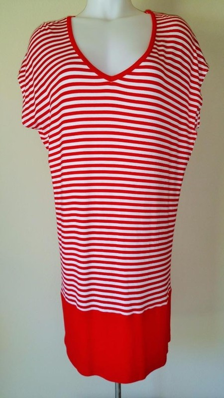 Jag S Bel-Air Stripe Pull On Dress Swimsuit Cover Up Red White Beach $68 NWT gallery