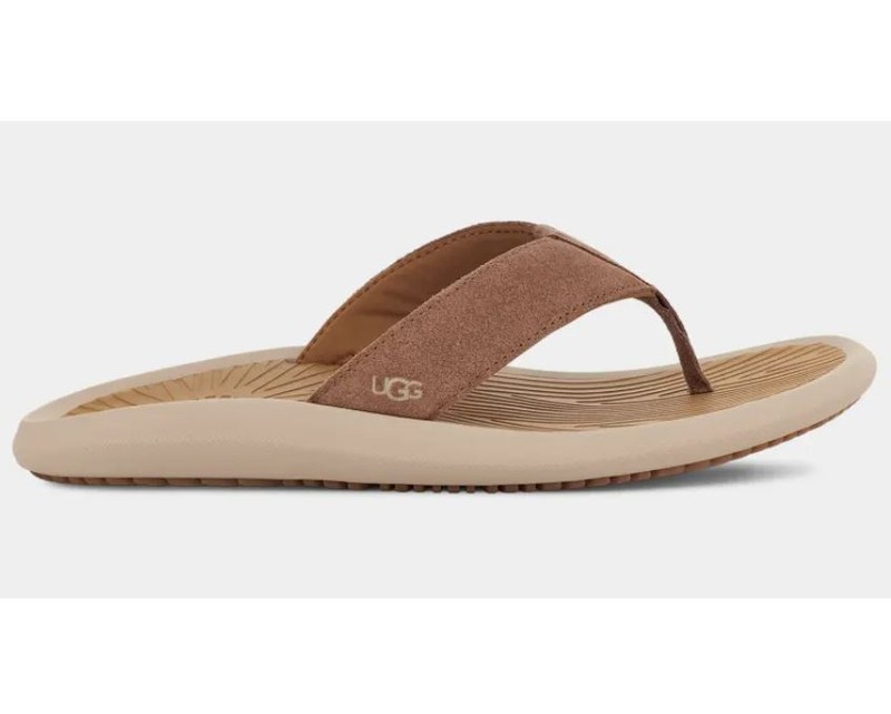UGG Australia Men’s Shoes Sandal Flip Flops Brookside Size 40 Brown Genuine Leather