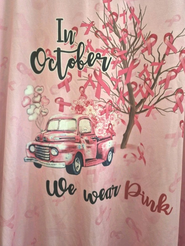 Womens Top «In October We Wear Pink» Unbranded XL Nice Design