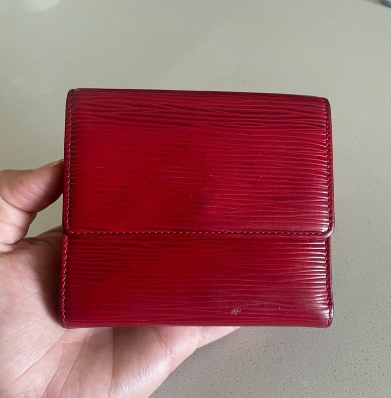 Authentic Louis Vuitton LV Red Epi Leather Compact Tri-Fold Wallet (11cm x 10cm) gallery