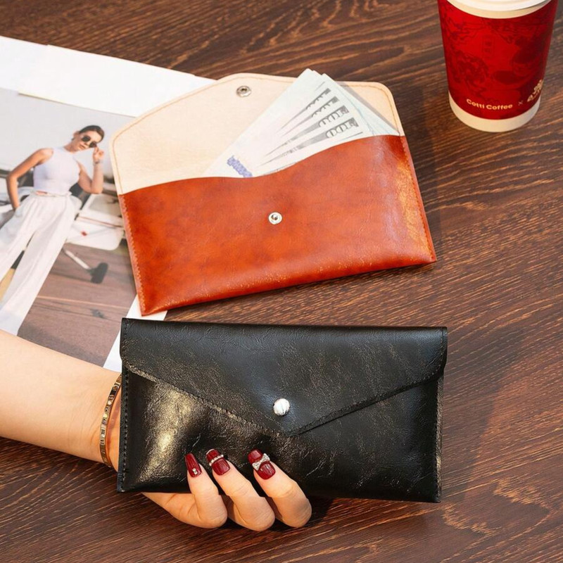 Cash Envelope Wallet PU Leather Pouch Money Organizer Storage Bag Women Moneybag gallery