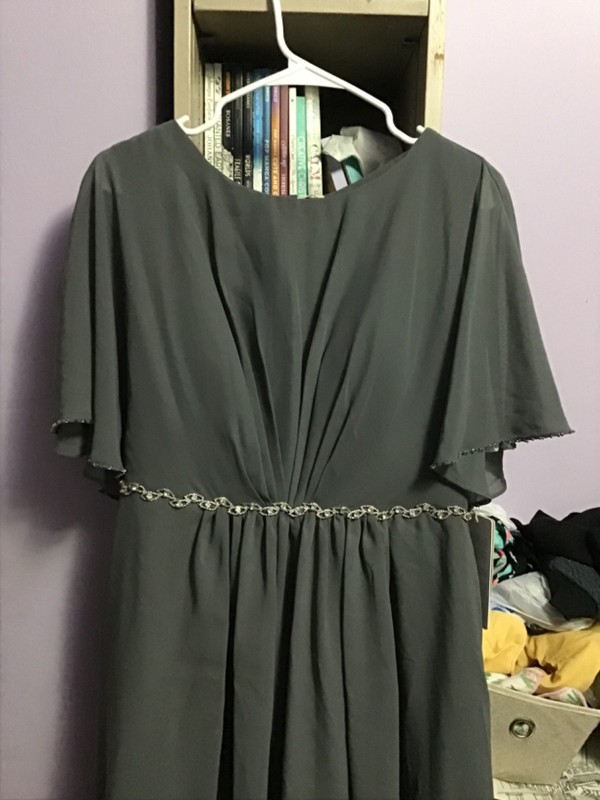 JJsHouse Steel Grey floor length formal dress US size 10 with Tags