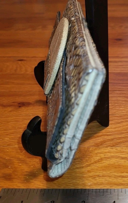Vintage R&Y AUGOUSTI Python Snake Skin Leather Folding Wallet Clutch gallery