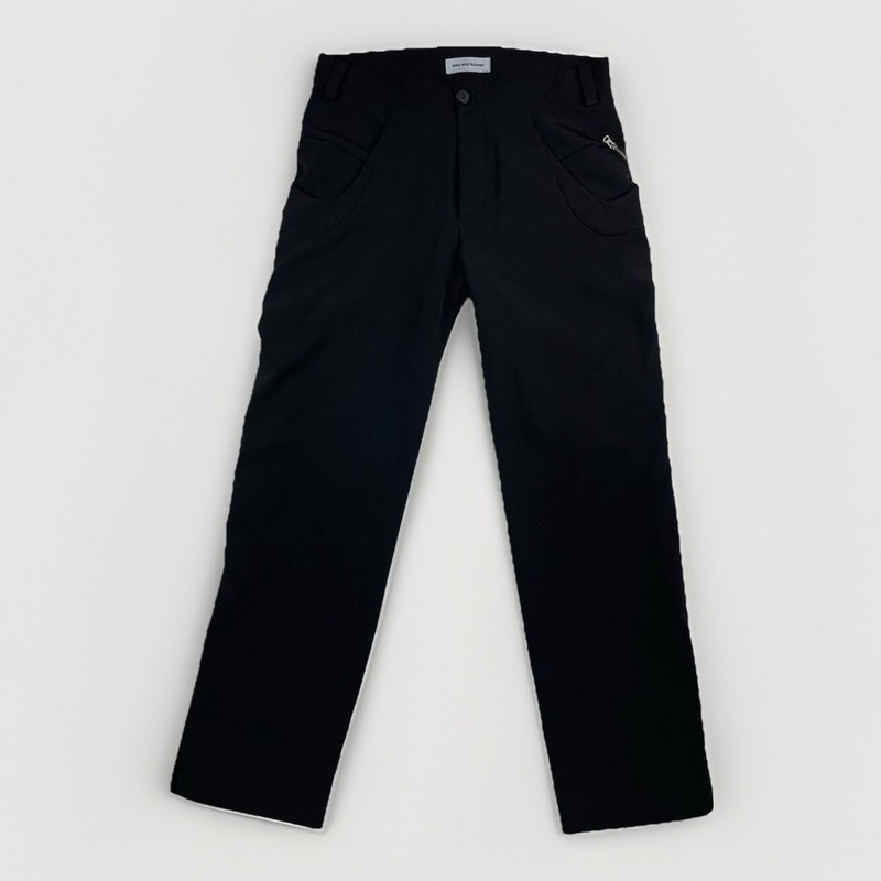 Kiko Kostadinov Mens Black Flat Front Side Zip Straight Leg Casual Pants Size L