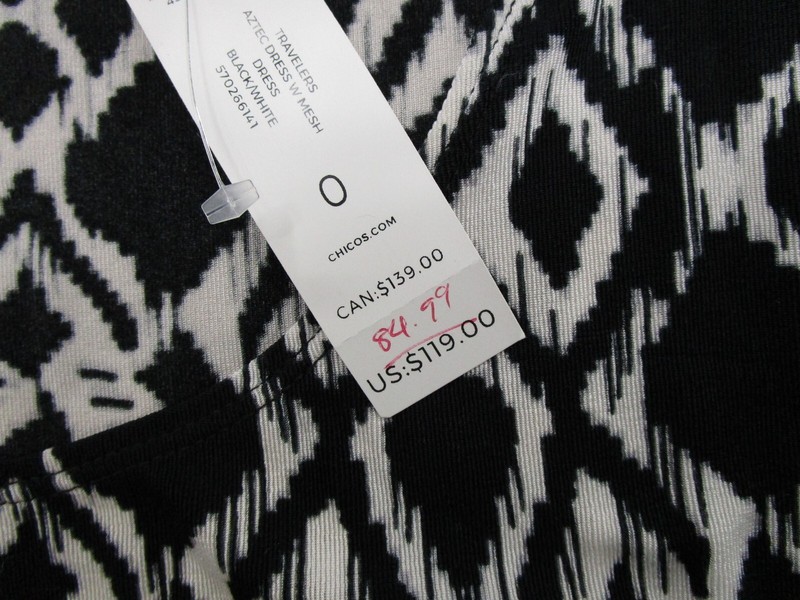 Chicos Travelers Women's Size 0 US Size 4 Sleeveless Aztec Stretch Dress NEW gallery
