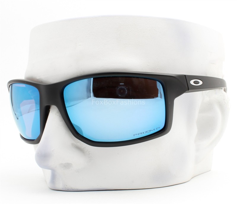 Oakley Gibston XL Sunglasses Matte Black Prizm Polarized Blue OO9470-0462 wPouch