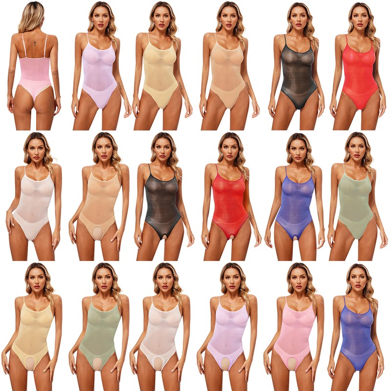 Womens Bodysuit Mesh Leotrad High Cut Lingerie Party Clubwear Swimsuit Sheer gallery