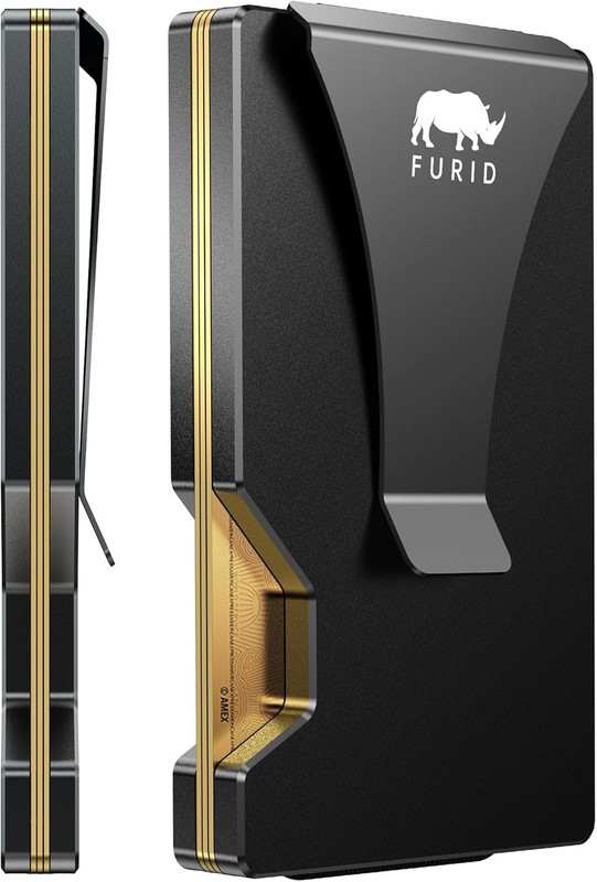Card Wallet for Men Slim Minimalist: Metal Wallets with Money Clip – Rfid Thin F