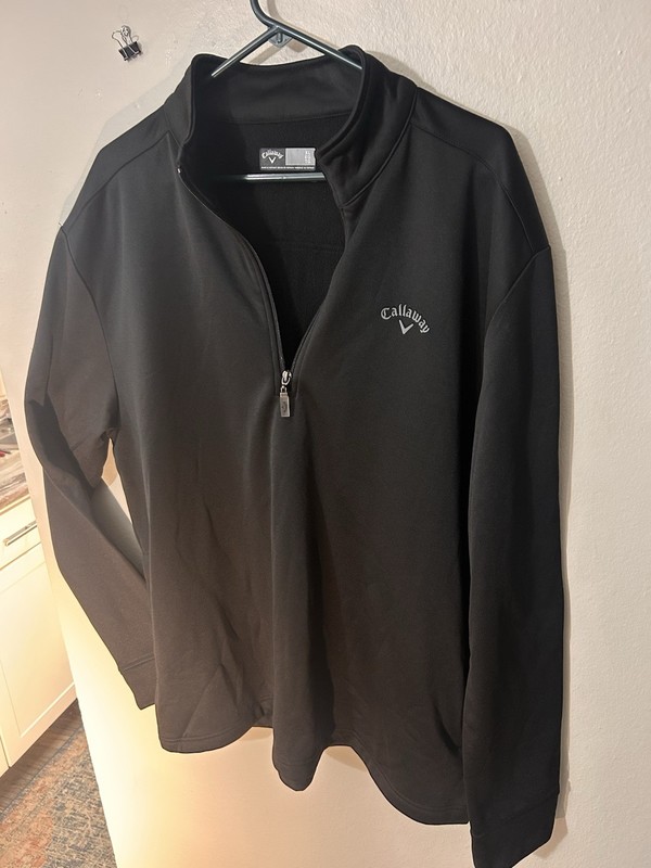 Callaway Men’s Black 1/4 Zip Fleece Golf Pullover Jacket Track Jacket XL