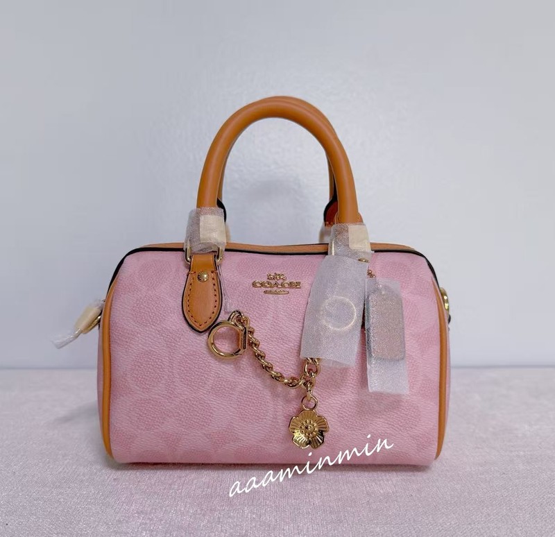 NWT CEK79 Coach Mini Rowan Crossbody Bag In Signature Canvas With Charms