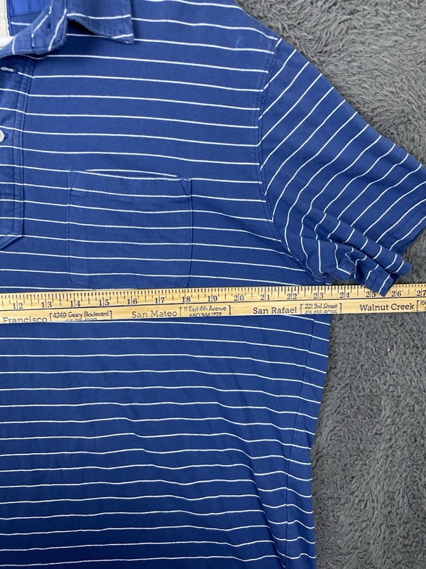 Relwen Jersey Stripe Polo Mens Large Blue Lightweight Durable gallery