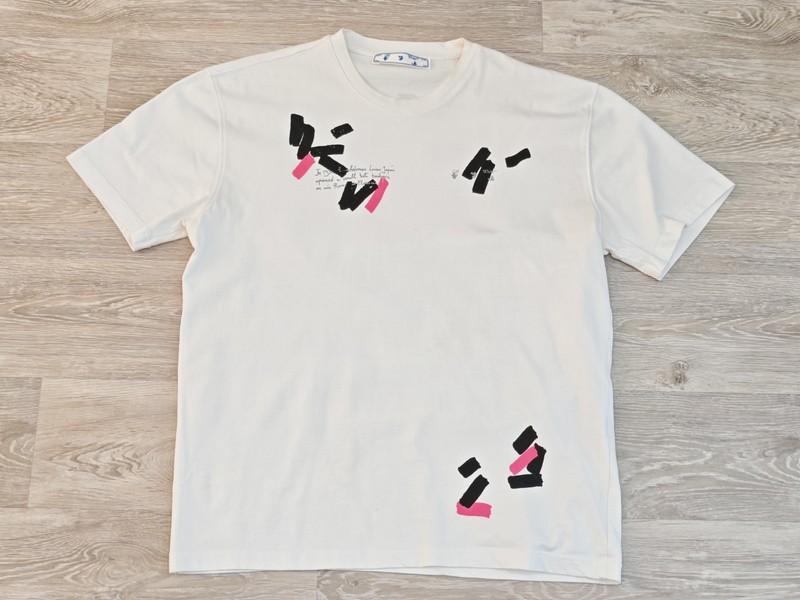 Off-white T Shirt Luisaviaroma Abstract Size XL White Black Pink Graphic