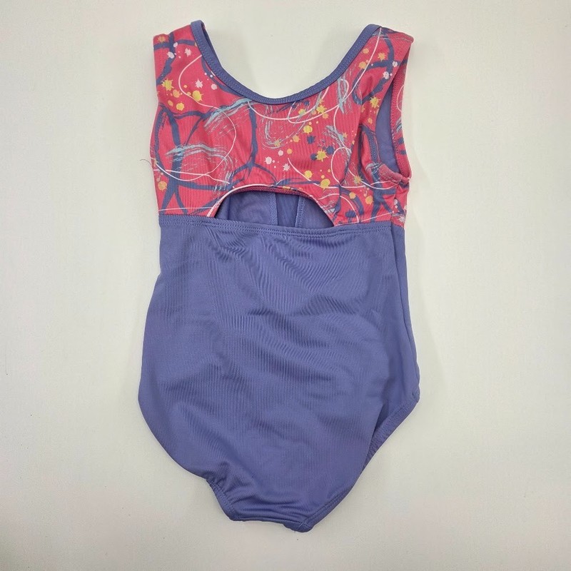 Cat & Jack Size XS 4/5 Pink & Blue Dance Gymnastics Leotard w/ Keyhole Back gallery
