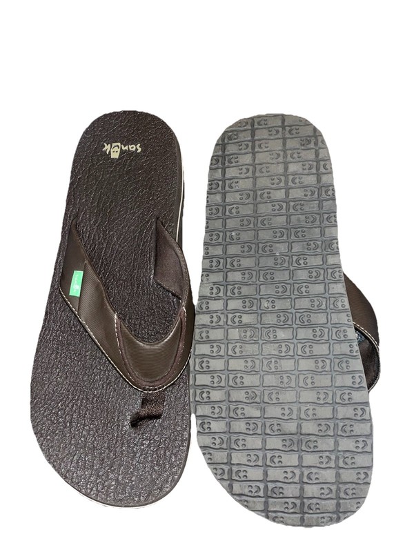 SANUK Men’s Brown Beer Cozy Summer Beach Flip Flops Sandals SMS2839C Size 11 VGC gallery