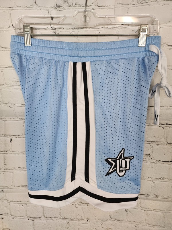 Veidoorn Athletic Shorts Men’s Sz M Polyester Fiber Baby Blue Stripe Bottoms