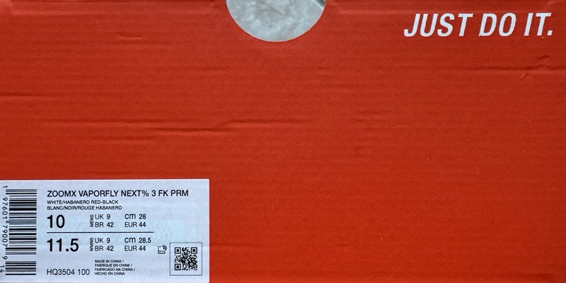 NIKE ZoomX Vaporfly Next% 3 PRM Flames Running Shoes Mens 10 White/Red HQ3504100 gallery