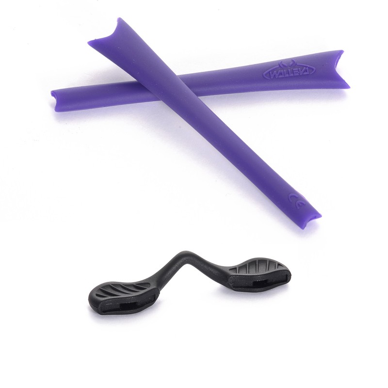 New Walleva Purple Earsocks + Black Nosepads For Oakley Radar Sunglasses