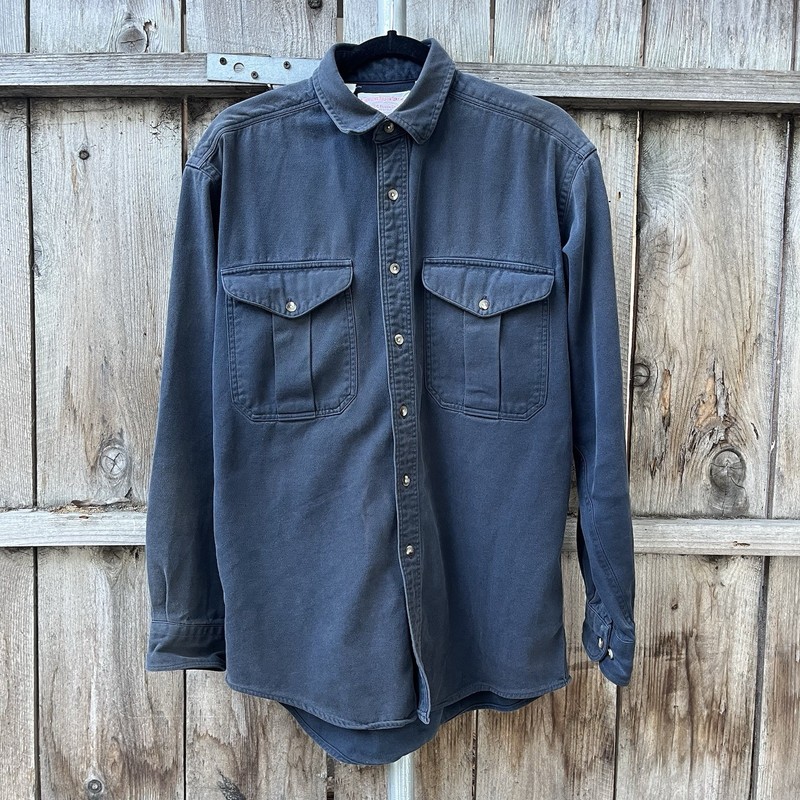 Filson Alaska Guide Shirt 850 | Med Blue 1990s Vintage Heavy Flannel Made in USA