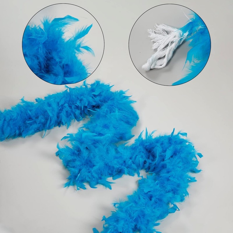 Vibrant Turquoise Feather Boa - for Christmas & Concerts gallery