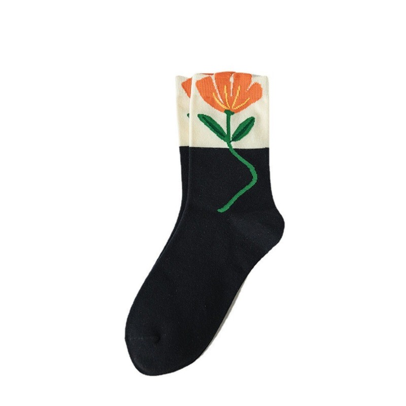Cartoon Flower Pattern High Quality Cotton Crew Socks UK Seller Christmas Gift gallery