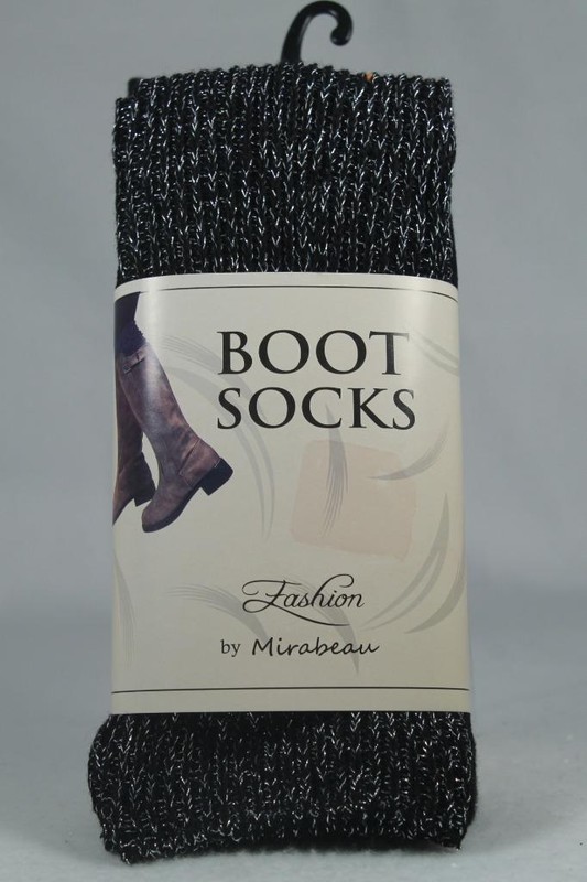 Mirabeau Boot Socks ‘Sparkle Black’ Color Size 7-10 New With Tag’s!