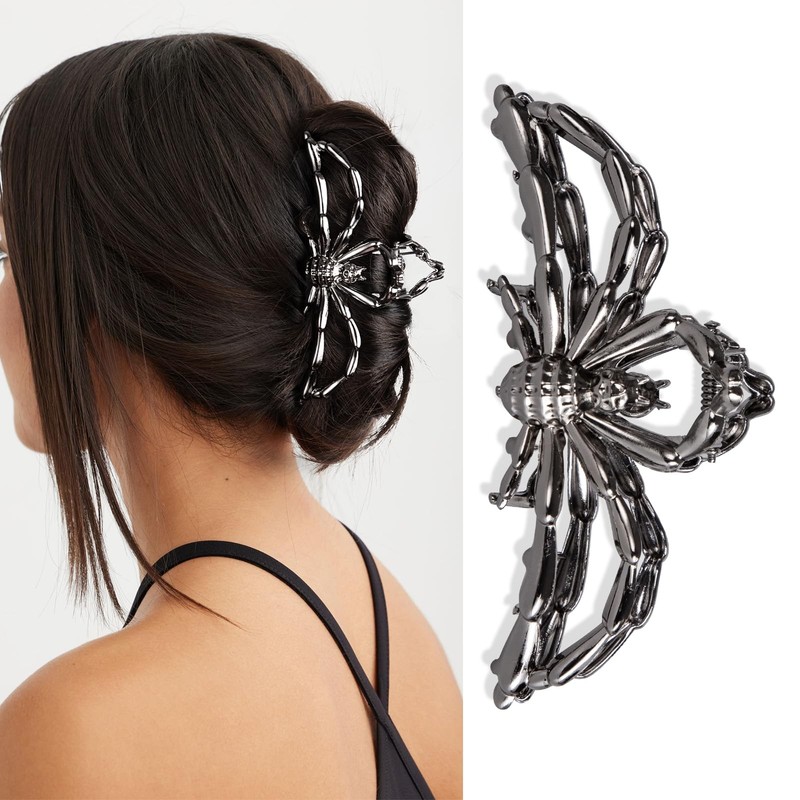 4 PCS Metal Spider Hair Claw Clips for Women, Goth Accessories, black gallery