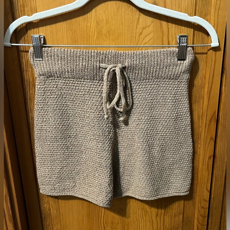 POL Cozy Knit Drawstring Lounge Shorts – Taupe Size Small NWOT