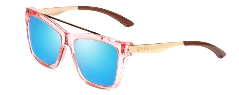 Smith Optics Runaround Womens Cateye Polarized Sunglasses Pink Crystal Gold 55mm gallery