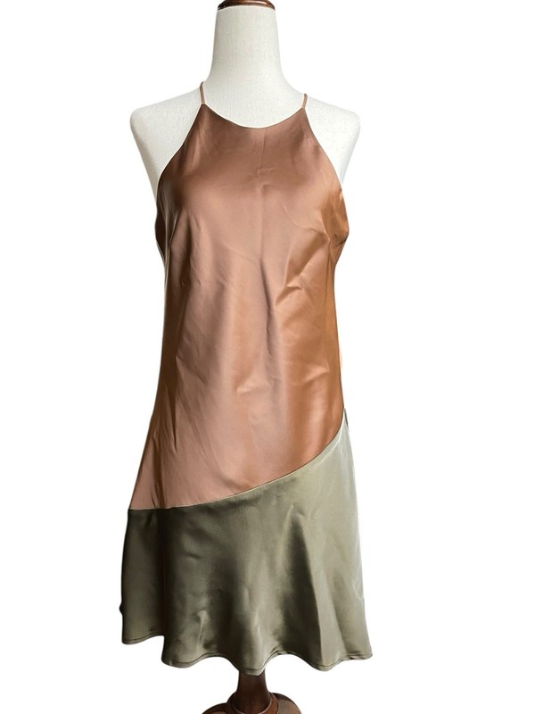 Le Lis Collection Satin Slip Dress Size Small Sleeveless V Neck Mini Dress