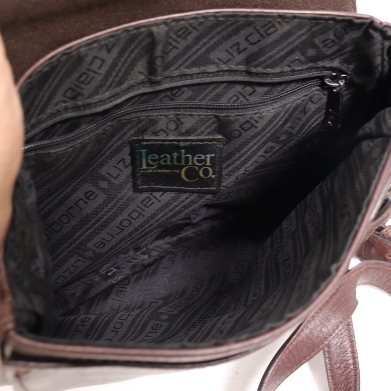 Vtg Leather Co Liz Claiborne Crossbody Handbag S Brown Purse Shoulder Bag Adj gallery