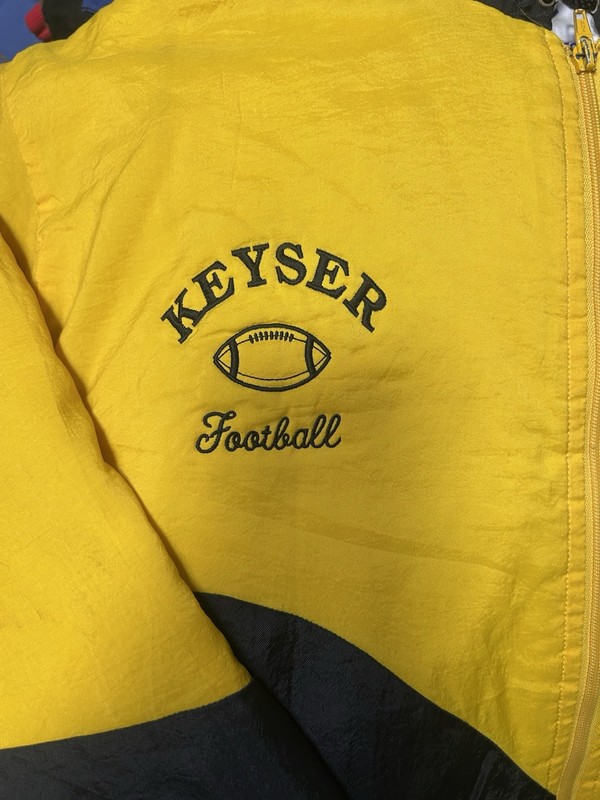 Windless Yellow/Black Hooded Full Zip Embroidered Logo Men's L Bomber Jacket gallery
