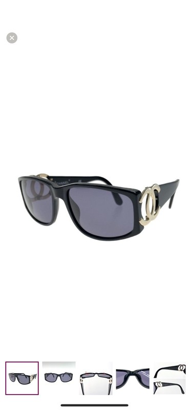 Auth CHANEL 02461 94305 Coco Mark Black Sunglasses