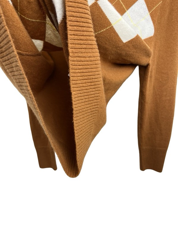 J.Crew Cashmere Argyle Diamond Sweater Cardigan Fits Womens Size Medium gallery
