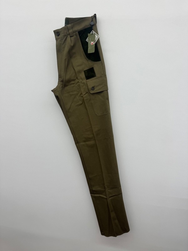 NWT Morinoli Maurizio Suede Trim Cargo Pants Mens Olive Khaki Trousers Italy