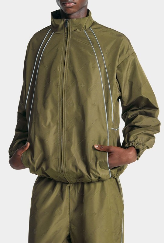 Daily Paper Taye Logo Relaxed Track Jacket Green Mens XL MSRP $179.99