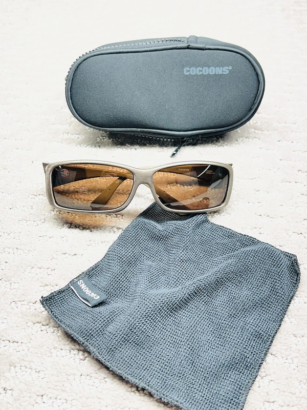 Cocoons Sunglasses Mens Gray Wrap Oversized Brown Lens WideLine C425A With Case