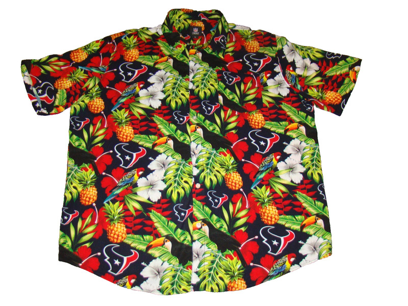 NFL Houston Texans Mens Size XL Hawaiian Shirt Toucans Pineapples