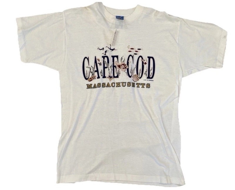 Vintage 1995 Cape Cod Massachusetts T Shirt L Fruit of the Loom Single Stitch