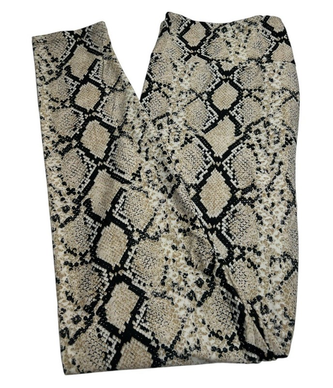 LuLaRoe Leggings TC Tall Curvy Animal BROWN Wild SNAKE Reptile Rattle Western