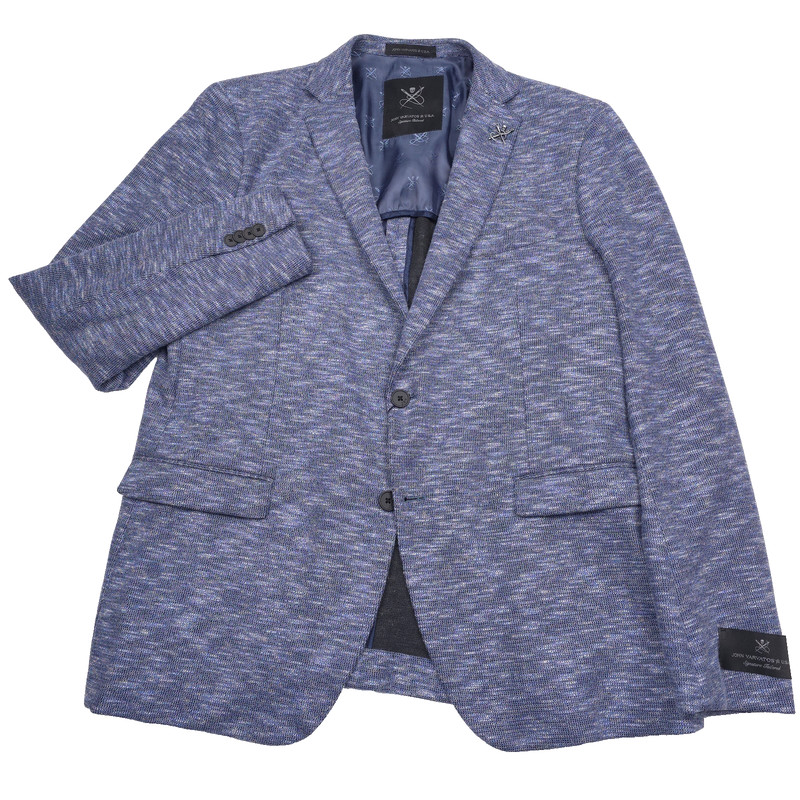 John Varvatos Varick Sport Coat Mens 46R Slim Blue Melange Soft Blazer Jacket