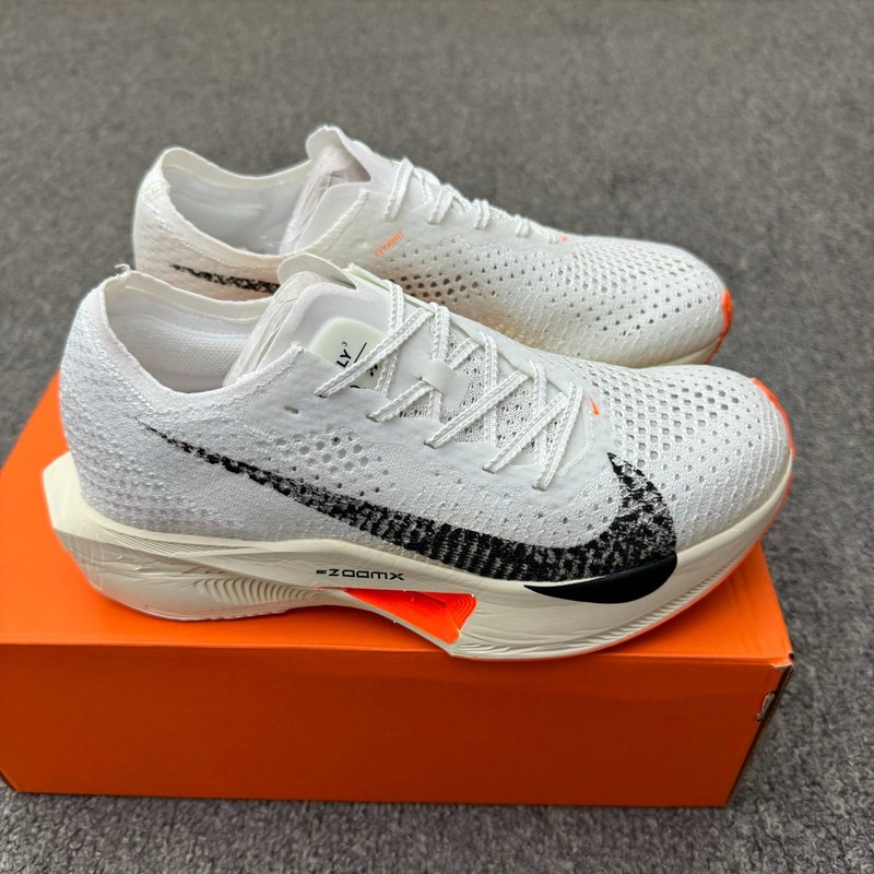 Nike ZoomX Vaporfly Next%3 White Black Speckle Orange Tip Marathon Men’s Shoes