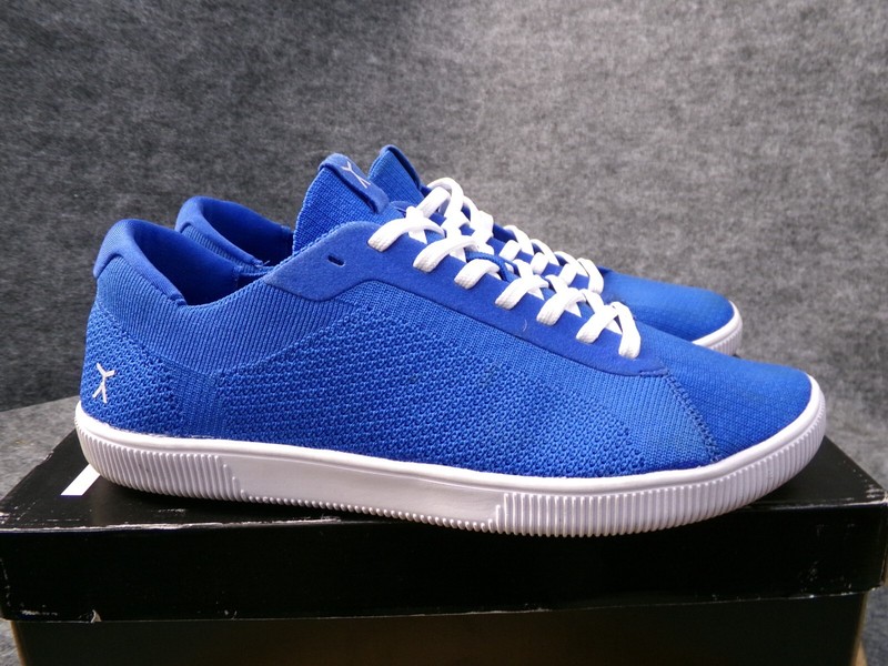 Flux Mens Adapt Trainer Blue White Athletic Knit Barefoot Shoe Sneaker Size 10.5