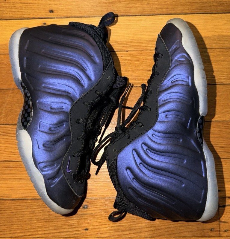 Nike Little Foamposite One Eggplant Purple Sneakers, Size 3Y FJ1256-001 gallery