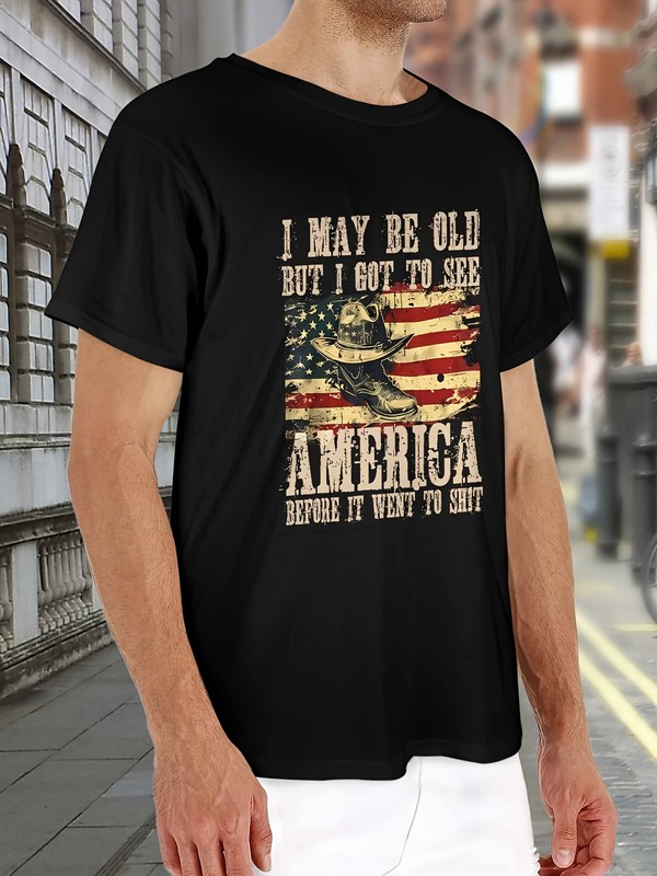 I May Be Old But I Got to See America Funny Vintage USA T-Shirt gallery